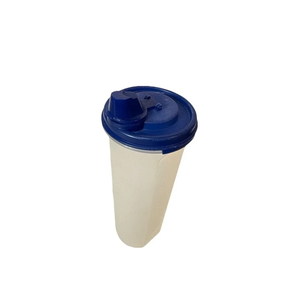 Tupperware Modular Mate Round Container #1291C-2 Dripless Seal‎ Blue Lid 30oz